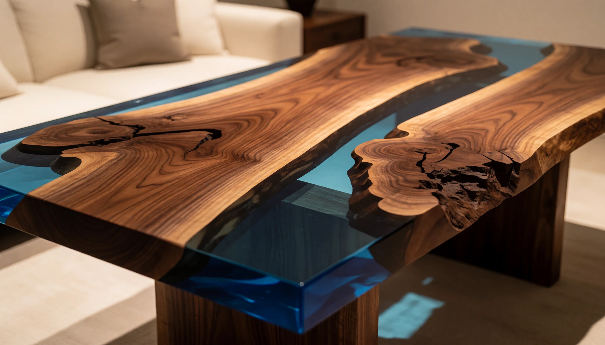 Table rivière bois et résine : un choix déco durable